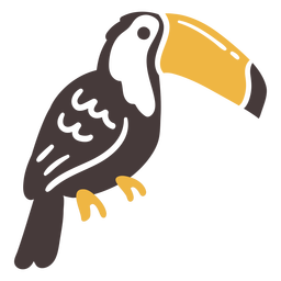 A grayscale image of toucan bird logo